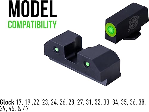 Miniatura 2 de XS SIGHTS R3D Tritium Night Sight para Glocks Gen 1-5 y Tauro, tritio delantero y trasero que brilla en la oscuridad para aplicaciones tácticas