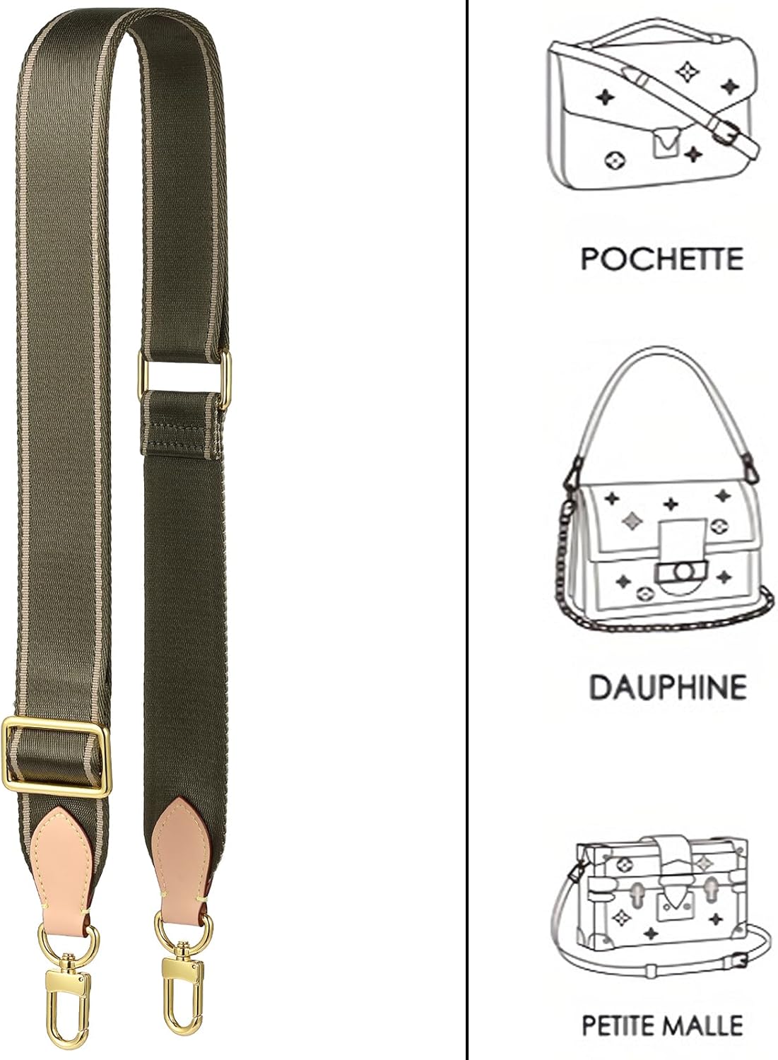 Adjustable Soft Crossbody Strap for Designer Purse, Canvas Strap for Pochette Accessories - Image 6