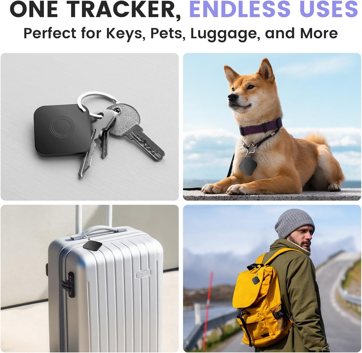 4 Pack Air Tracker Tag, Smart Bluetooth Luggage Tracker Compatible with Apple Find My APP(iOS Only), Anti-Lost Item Locator for Keys Wallet Pets and Luggage, Waterproof with Replaceable Batter - Image 7