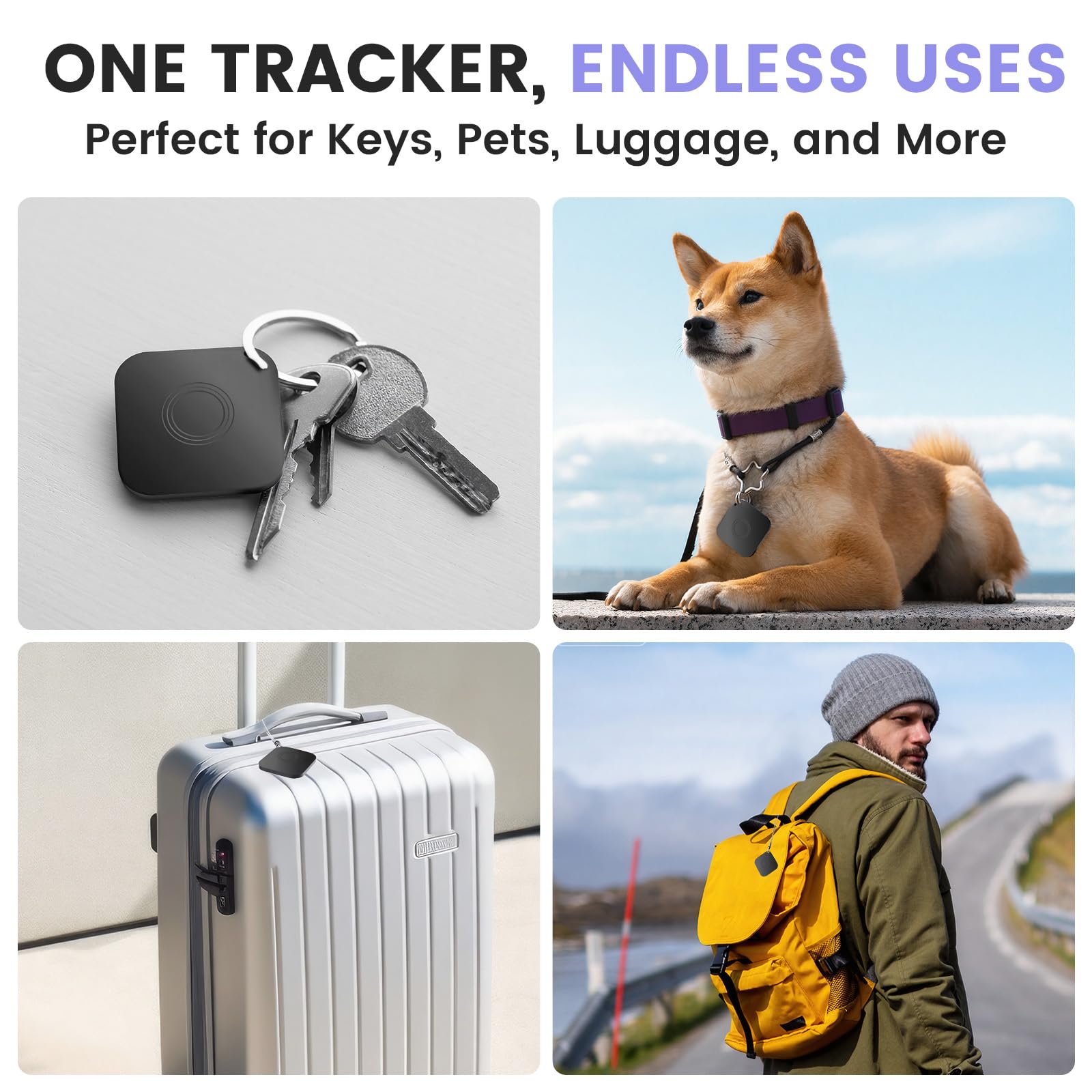 Détecteur d'articles Air Tracker compatible avec l'application Apple Find My (iOS uniquement), batterie remplaçable, étanche IP67, localisateur d'objets Bluetooth intelligent anti-perte pour clés