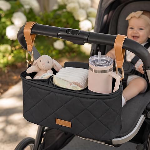 Beautiful Stroller Caddy Organizer With 2 Cup Holders - Z...