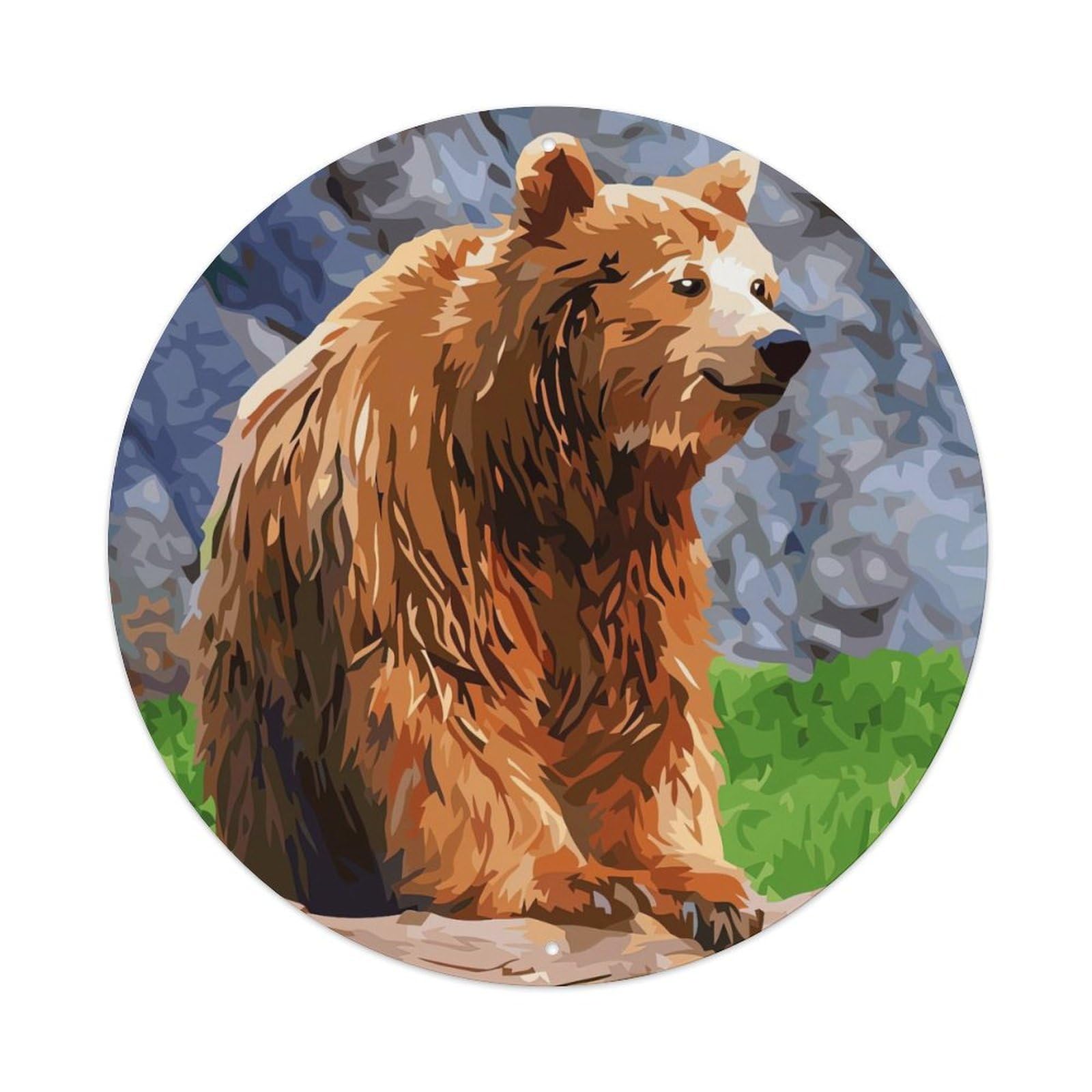 Animal Artwork Grizzly Bear 1 Vintage Metal Tin Sign Plaque Wall Decor for Cafe, Club Bar, Office, Garden Metal Poster 8x8Inch