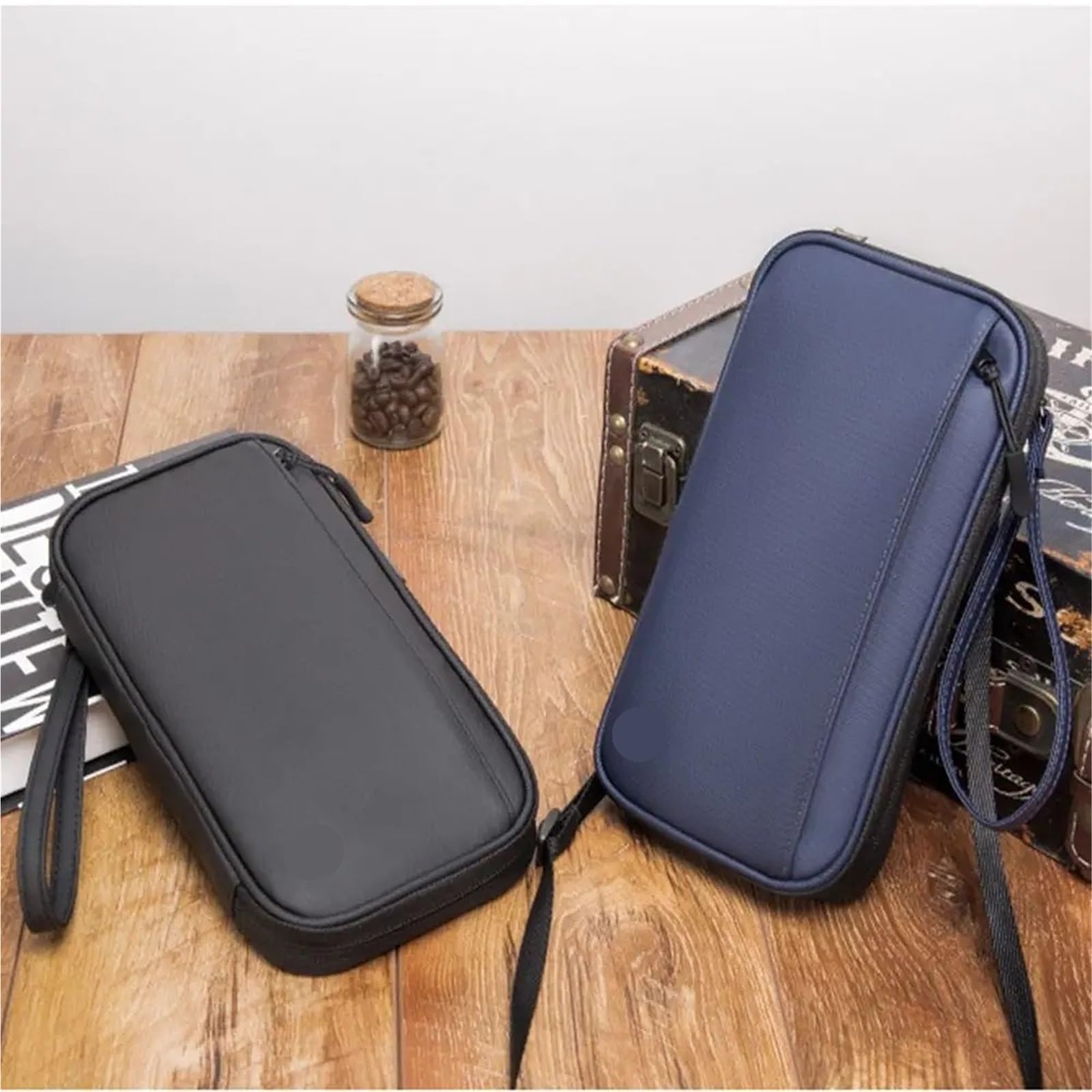 Cartera de viaje, porta pasaporte familiar, estuche impermeable creativo for documentos, organizador, accesorios, bolsa for, tarjetero Para Documentos(Blue)