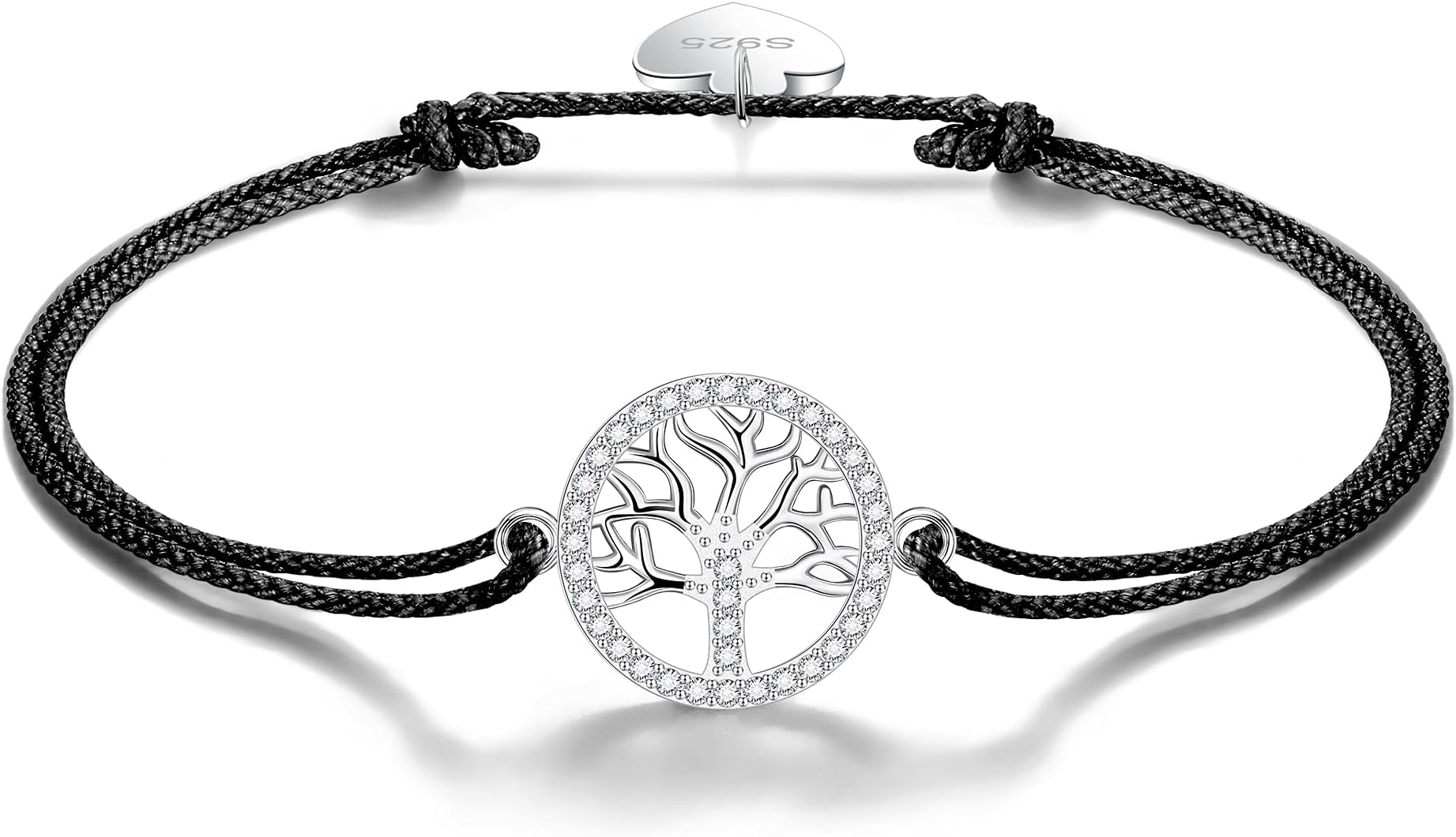 Viwind Women Bracelet 925 Sterling Silver Tree of Life Bracelet Cubic Zirconia Adjustable Girls Mom Anniversary Birthday Friendship Family Jewellery with Gift box
