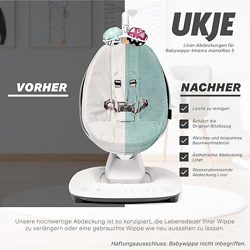 Miniatura 2 de UKJE Funda protectora para columpio compatible con 4moms o MamaRoo 5, columpio de bebé multimovimiento, forro de columpio para bebé, funda