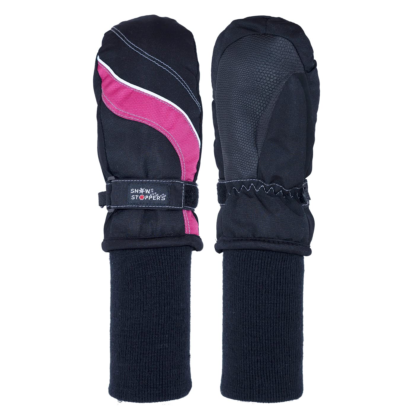 SnowStoppers Kid's Waterproof Ski & Snowboard Winter Mittens (Extra Large / 7-12 Years, Fuchsia)