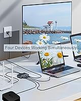 Vista 11 de Divisor Gigabit Ethernet 1 a 2 - Divisor de red con cable de alimentación USB, adaptador divisor de Internet RJ45 de alta velocidad de 1000 Mbps