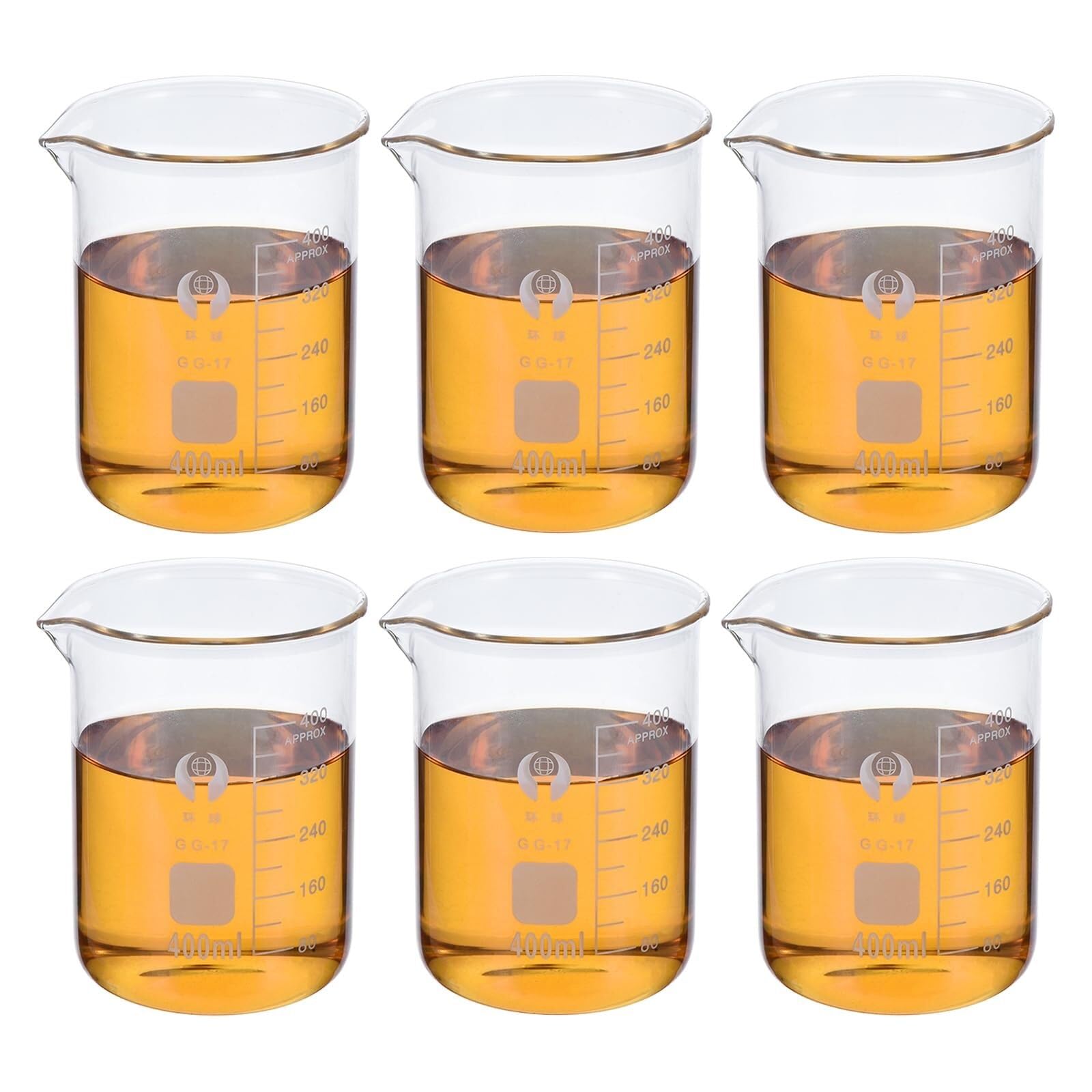 250ml Labor Becherglas aus 3.3 Borosilikatglas – Hitzebeständig mit Graduierter Skala und Ausguss für Labor, Schule und Küche(600ml)