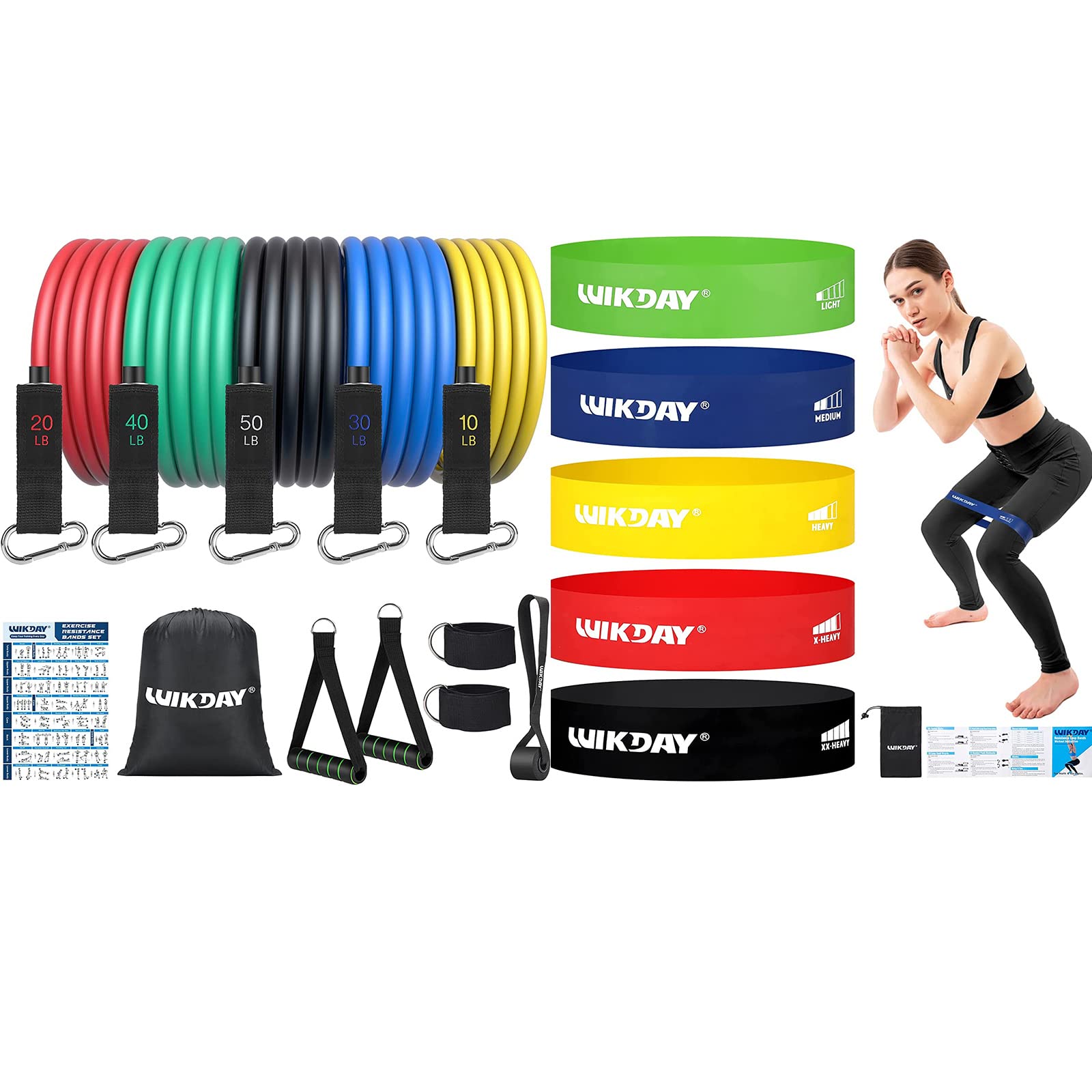 Resistance Bands for Working Out Exercise Bands Workout Bands Set for Men Women Body Stretching, Crossfit Training, Home Workout, Physical Therapy, Booty Legs