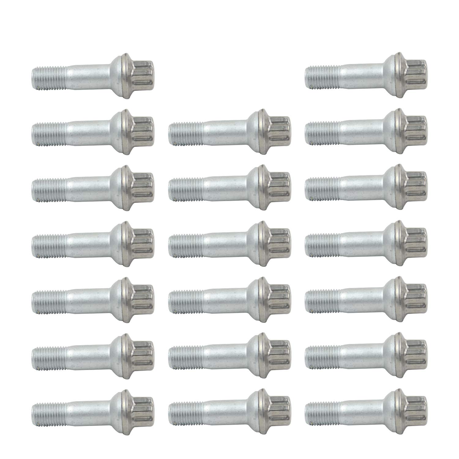 Bisenya 20x Boulons de Roue M14 x 1.5 Compatible avec W221 CL500 0009902207 | Compatible avec Classe GL GLE S M R W166 C216 X166 ML400 500 S420 CL500, 0009905407