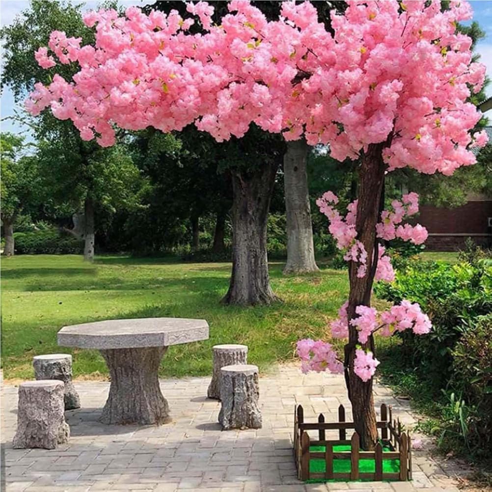 Alberi di Ciliegio Artificiali, Albero di Ciliegio Piangente, Grande Albero Finto Viola dei Desideri,Adatto per Centri Commerciali per Matrimoni, Feste, Banchetti di Compleanno,05,300×300cm