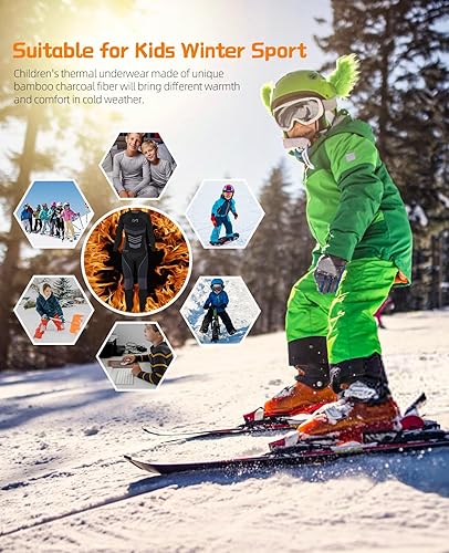 Miniatura 6 de Conjunto de ropa interior térmica para niños, ropa interior deportiva agradable a la piel, capa base, equipo de esquí de invierno para niños y niñas