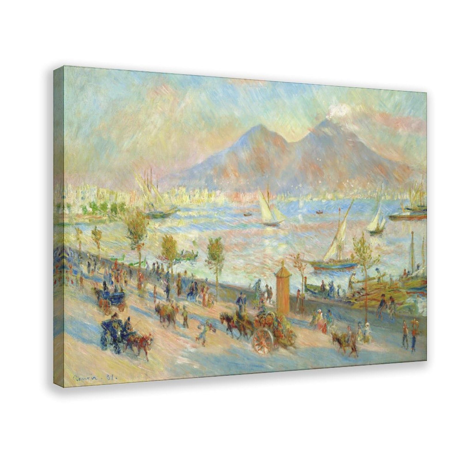 Dfjyjfgjj Pierre-Auguste Renoir,Bay Of Naples, Evening, 1881 Canvas Wall Art Print Poster For Home School Office Decor 12" L X 18" W