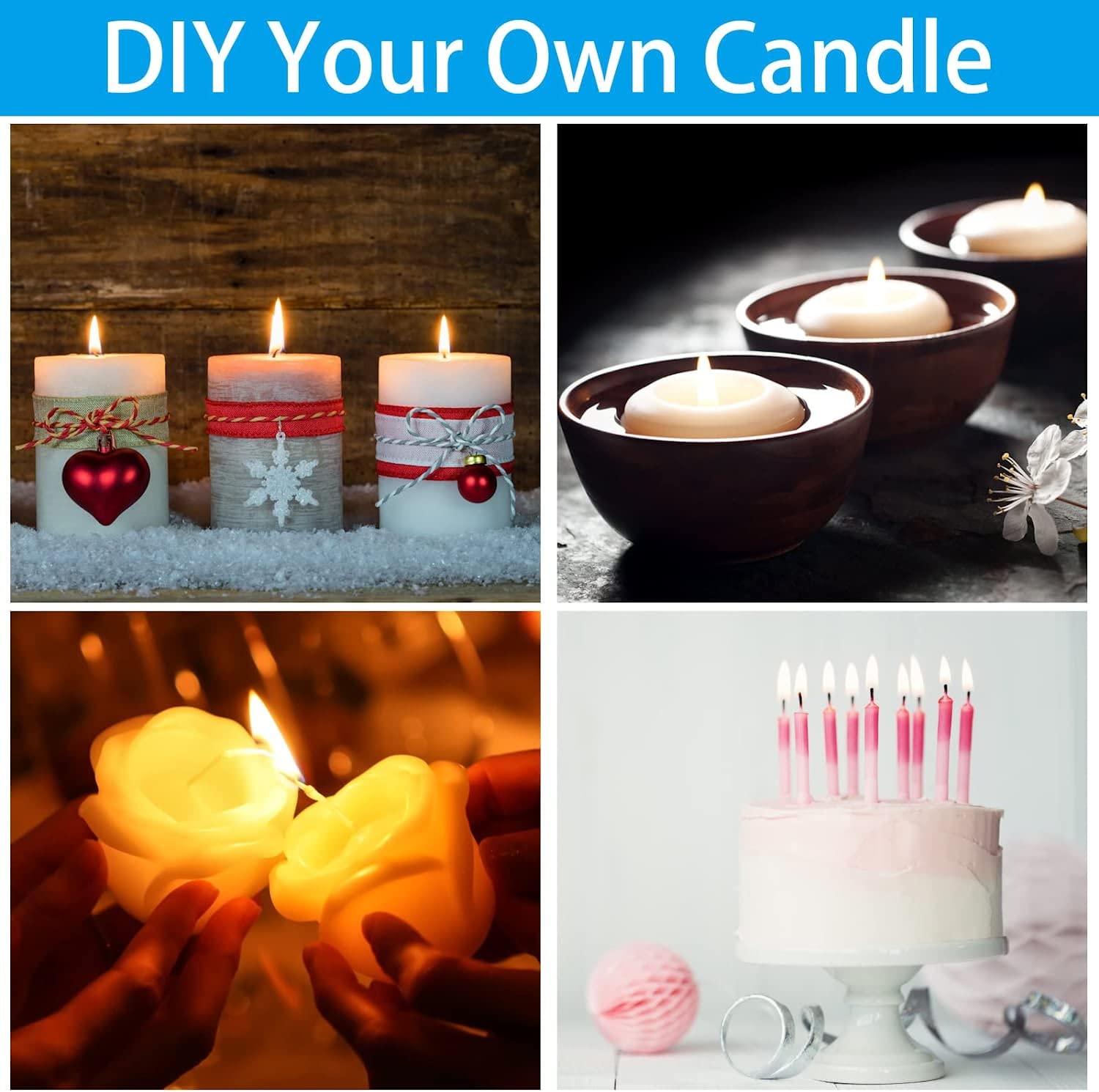 100 Pezzi Stoppini Per Candele In Cotone – 15 Cm, Con 5 Porta Stoppini In Legno E 60 Adesivi, Per Candele Fai Da Te