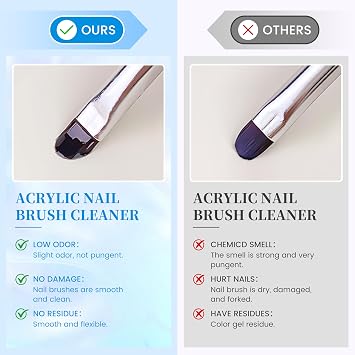 2PCS Nail Brush Cleaner Quickly Clean Gel Nail Brushes Paint Art Brushes Tools Cleaner and Restorer for Acrylic Nail Art for Beginner Use (2pcs)