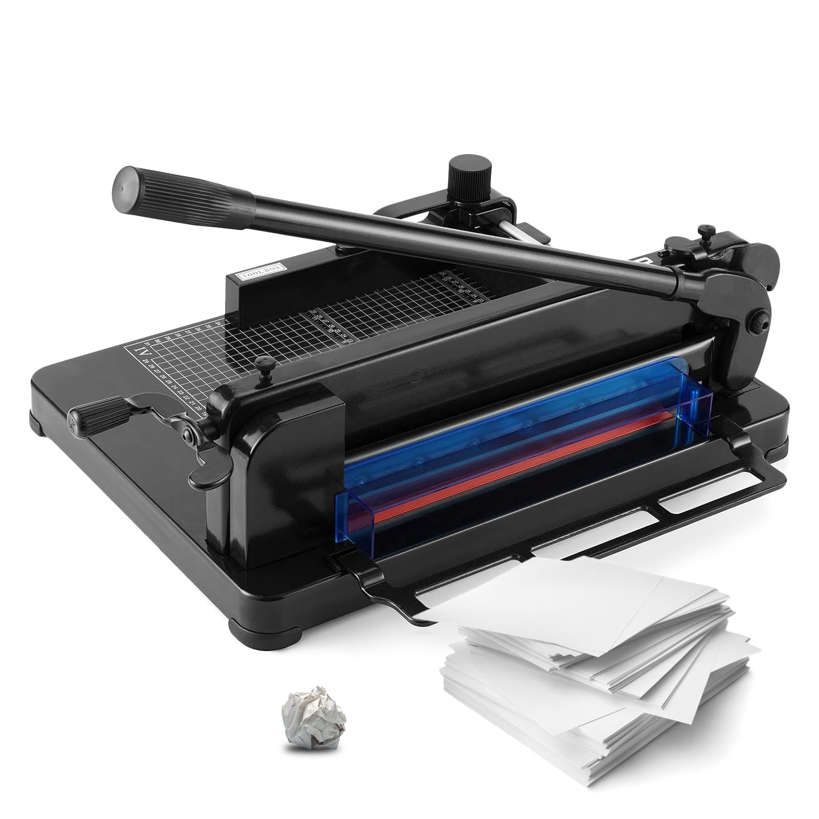 Taglierina manuale da 30,5 cm, per carta A4, capacità 400 fogli, blocco di sicurezza, base in acciaio, ideale per ufficio e tipografia