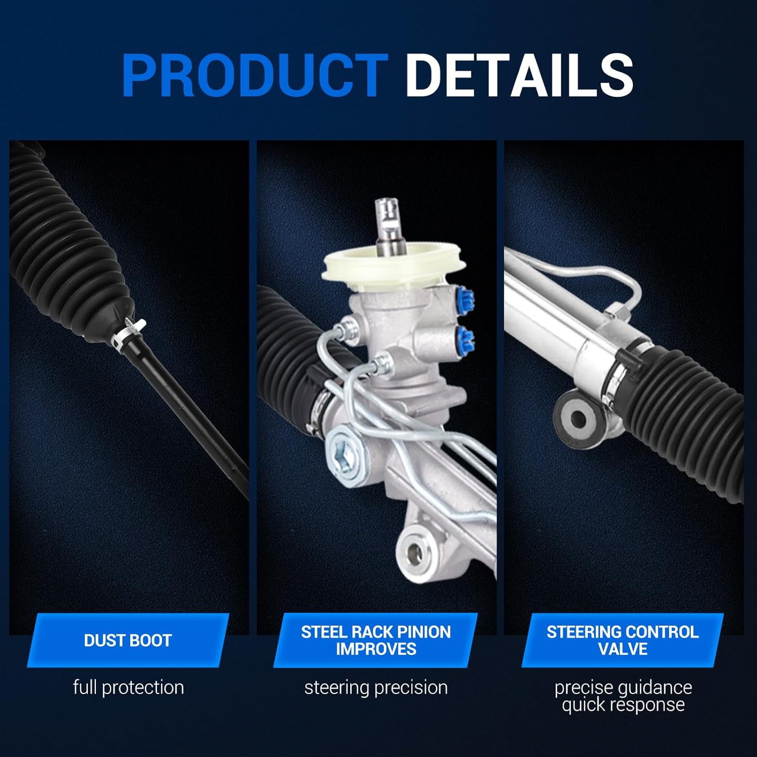 Autoround 26079913 Hydraulic Power Steering Rack and Pinion Compatible with Chevy Impala 00-11/ Monte Carlo 00-07, Buick LaCrosse 05-09/ Century 97-05/ Regal 97&03-04, Pontiac Grand Prix 97-08