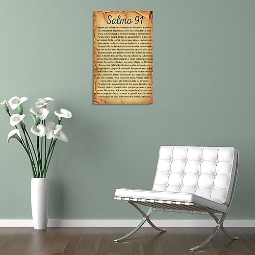 Miniatura 5 de OZTERN Salmo 91 - Póster de arte con versículo bíblico español Salmo 91 (2) lienzo para decoración de pared de dormitorio, sala de estar, 12 x 18