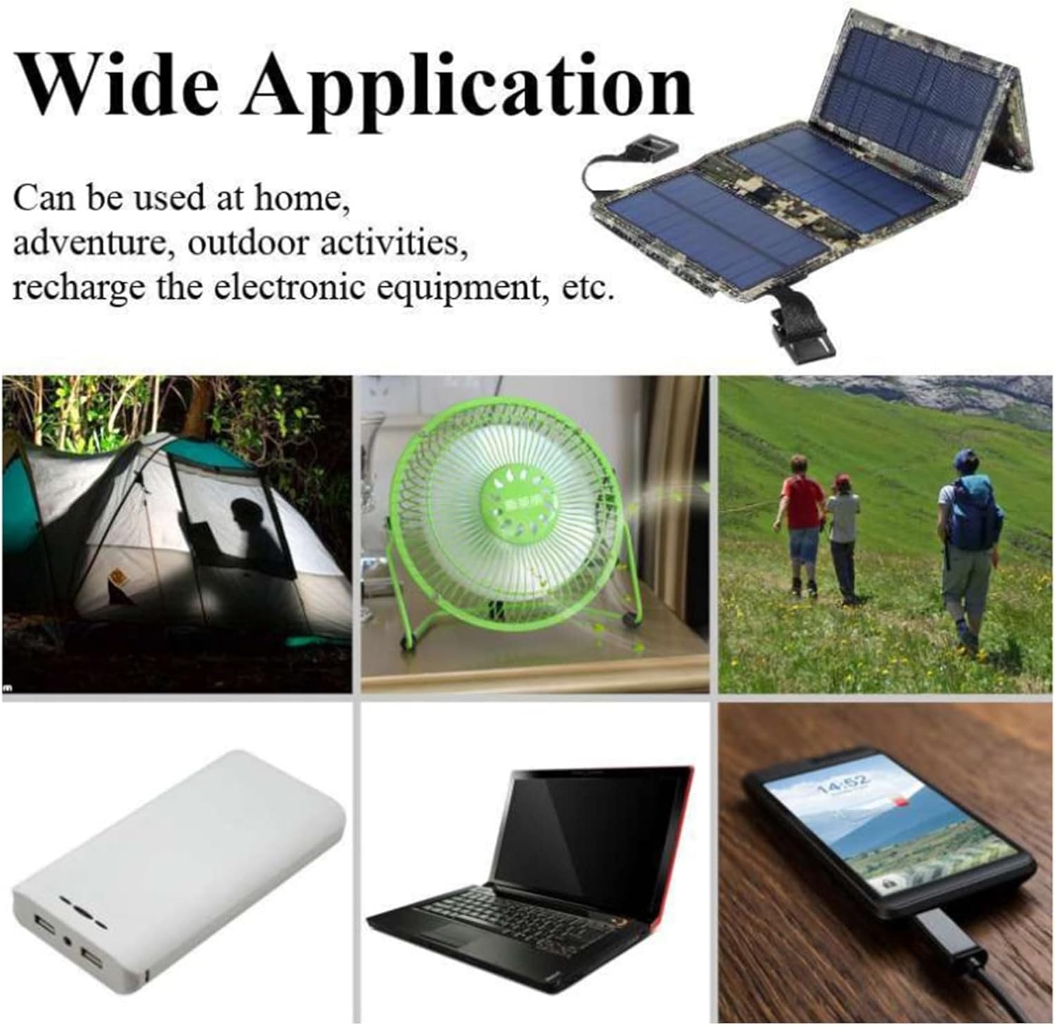 10w solar panel high efficiency module monocrystalline technology work for trekking mountain climbing camping outdoor sports usb output ports for