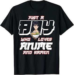 Hombre Solo un chico que ama los fideos de anime y ramen Camiseta