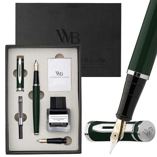 Wordsworth & Black Fountain Pen Set,18K Gilded Medium and Extra