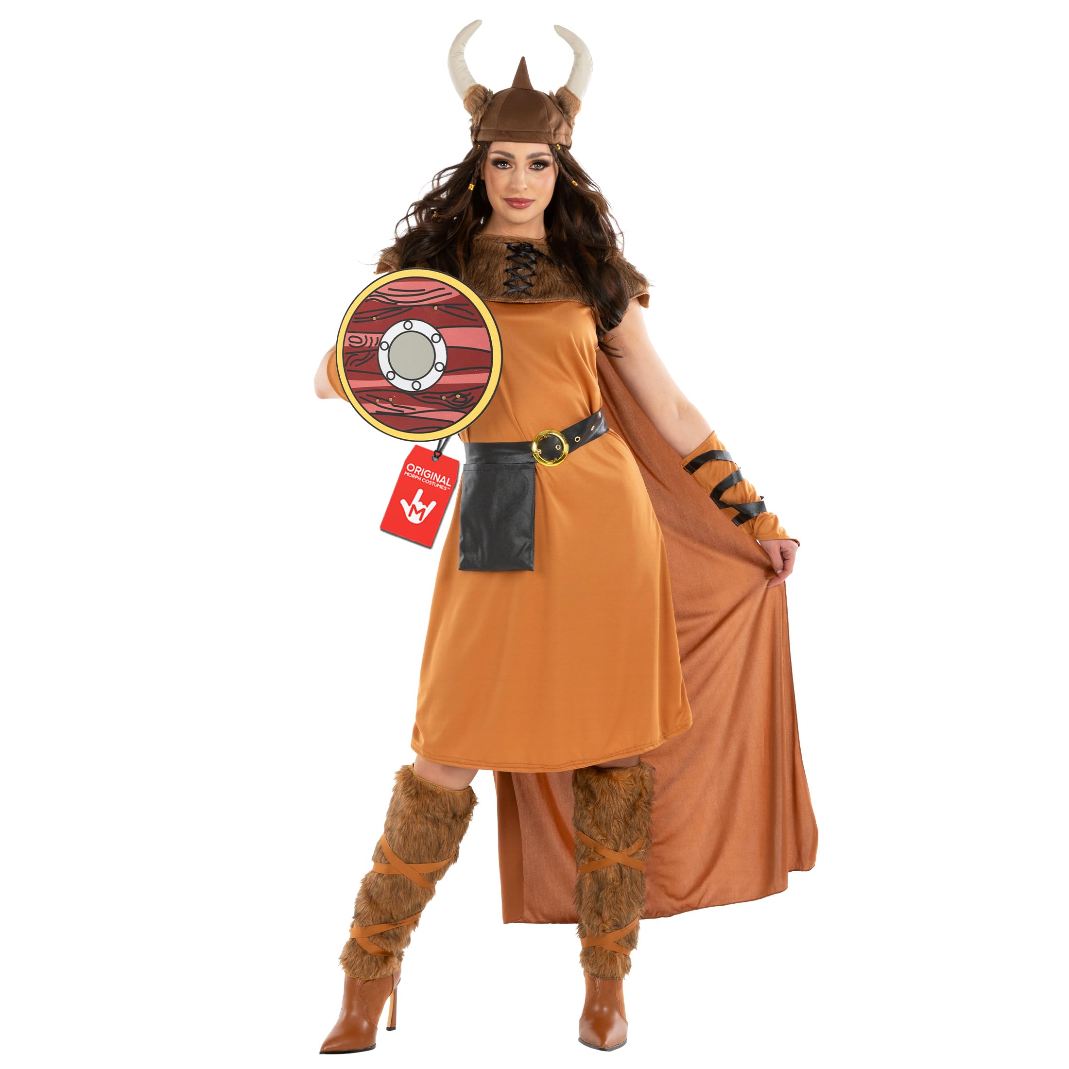 fun shack Adult Viking Costume Women Warrior, Medieval Barbarian Outfit for Women, Historical Warrior Dress