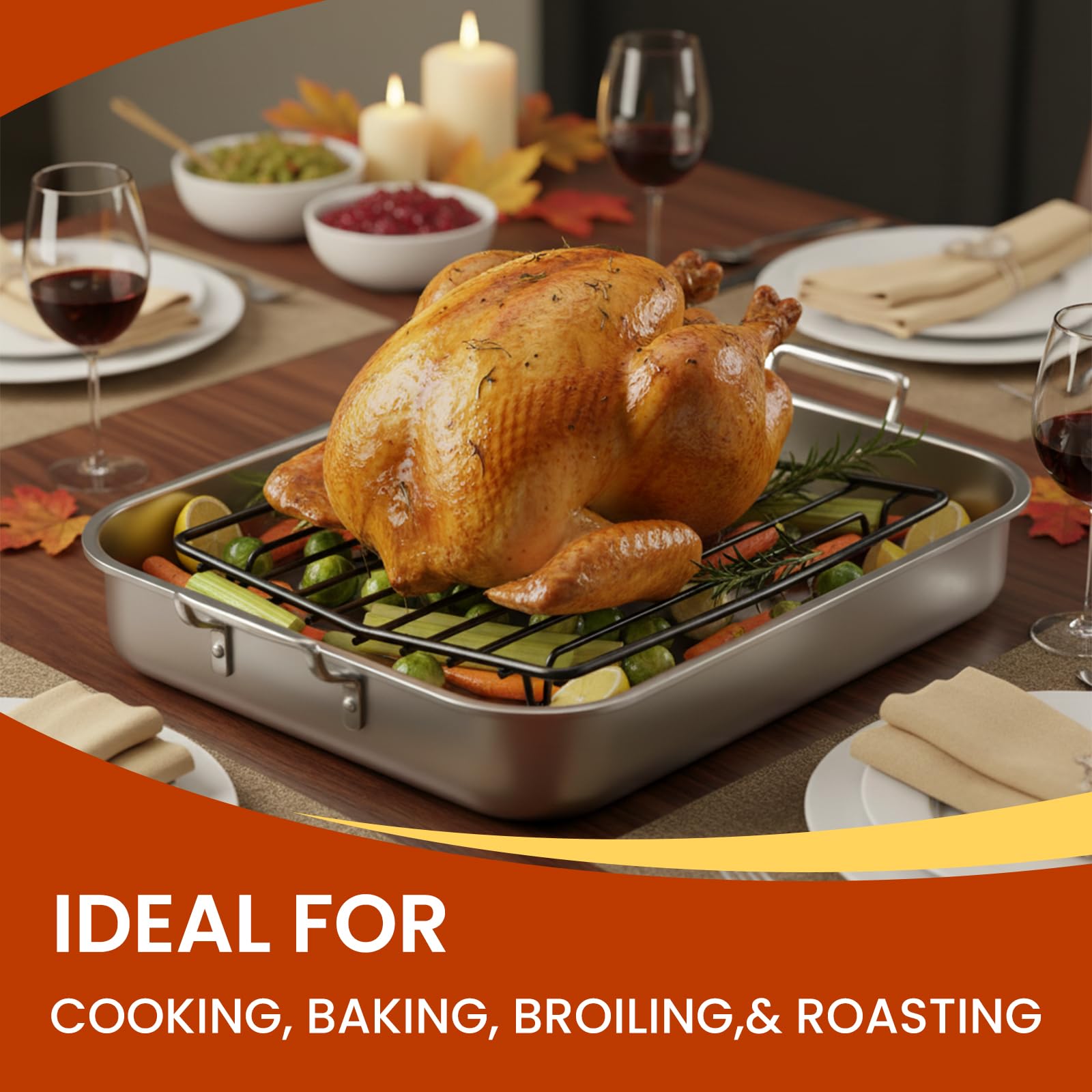 Cookware Roast Rack Snapklik.com : Roasting Rack For Roasting Pan,Baking Rack For Cooking ...