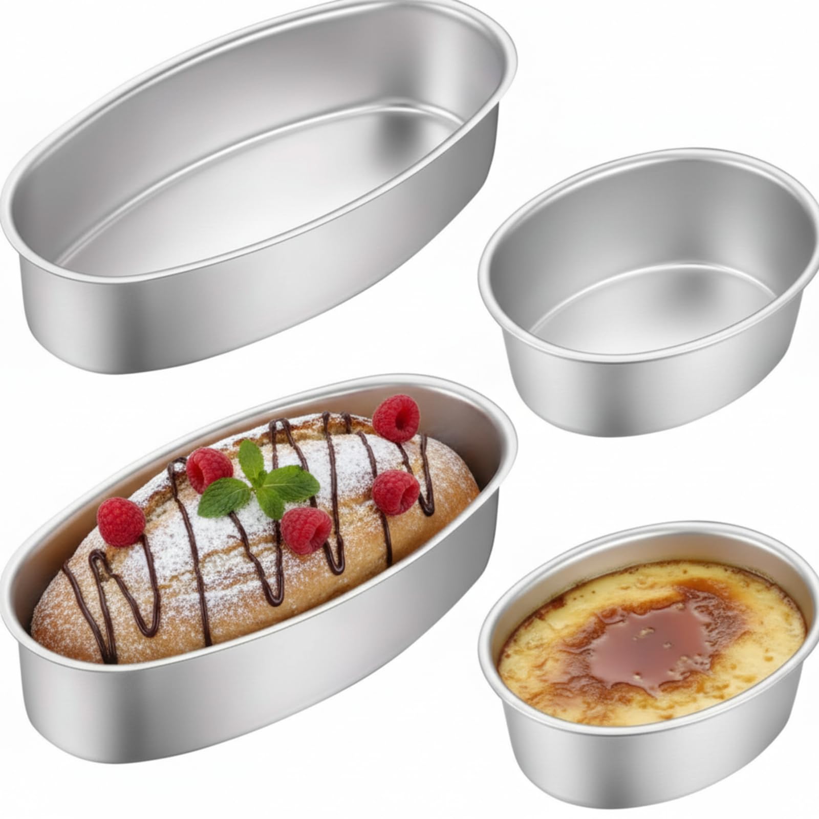 Amazon.co.jp: Patelai 楕円形チーズケーキパン 4インチ 8インチ Leche