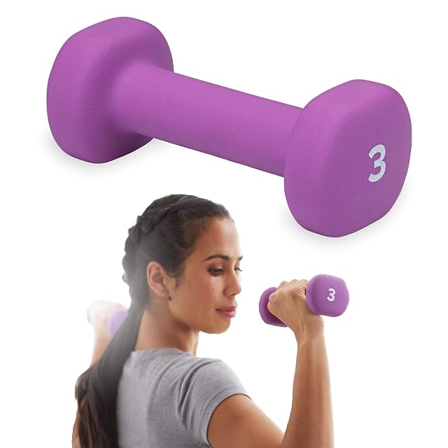 Gaiam Dumbbell Hand Weight Sold in Singles - Neoprene Coated Exercise Fitness Dumbbell for Home Gym Workouts and