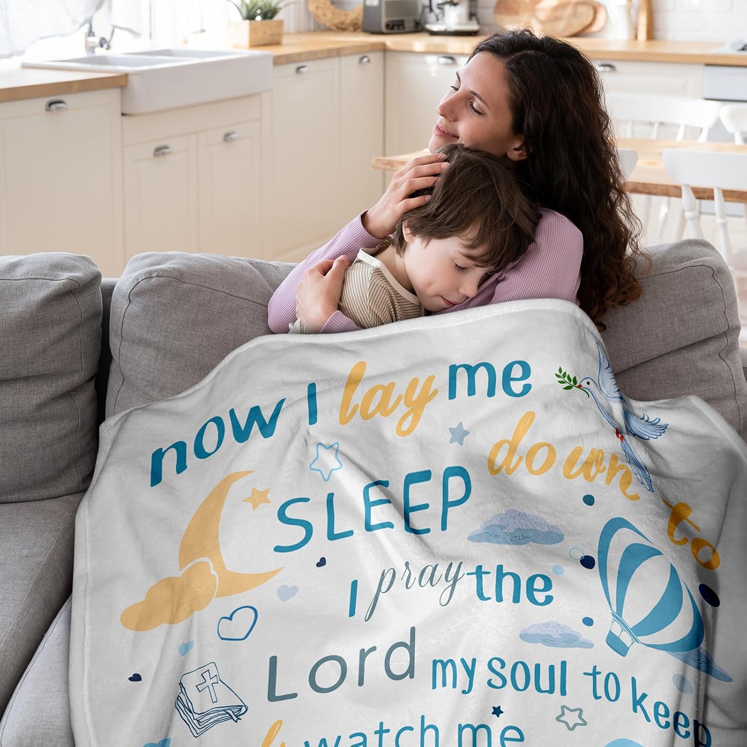 Baby Blanket, Christmas Blanket Gifts for Grandkids, Baptism Gifts for Girl Boys, Baby Shower Christening Gift for Boys, Baptism Gift for Babys Girl Boy, Religious Christian Soft Throw Blankets50 X60 - Image 5