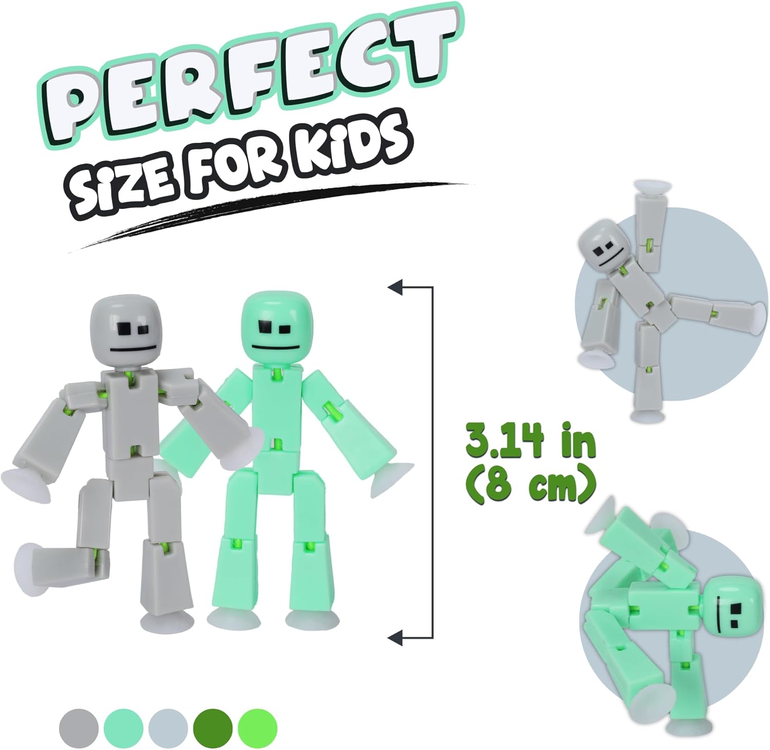 Zing Stikbot 8 Pack - Pastel Special : Collectable Figures, Create Stop Motion Animation, for Ages 4 and Up