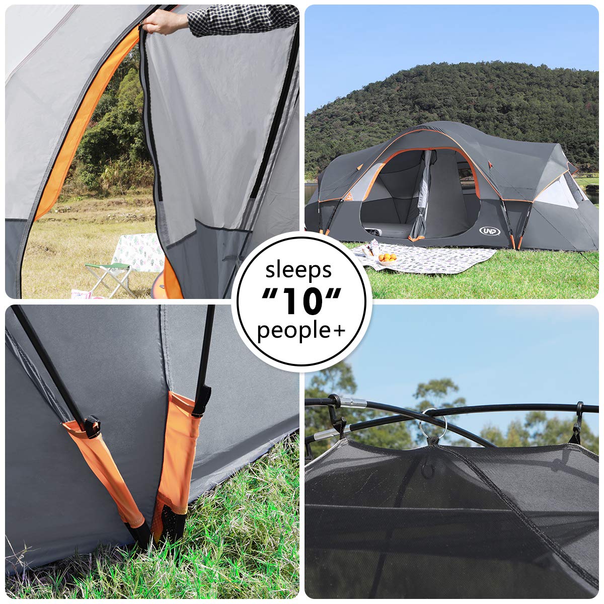 UNP Camping Tent 10PersonFamily Tents, Parties, Music Festival Tent