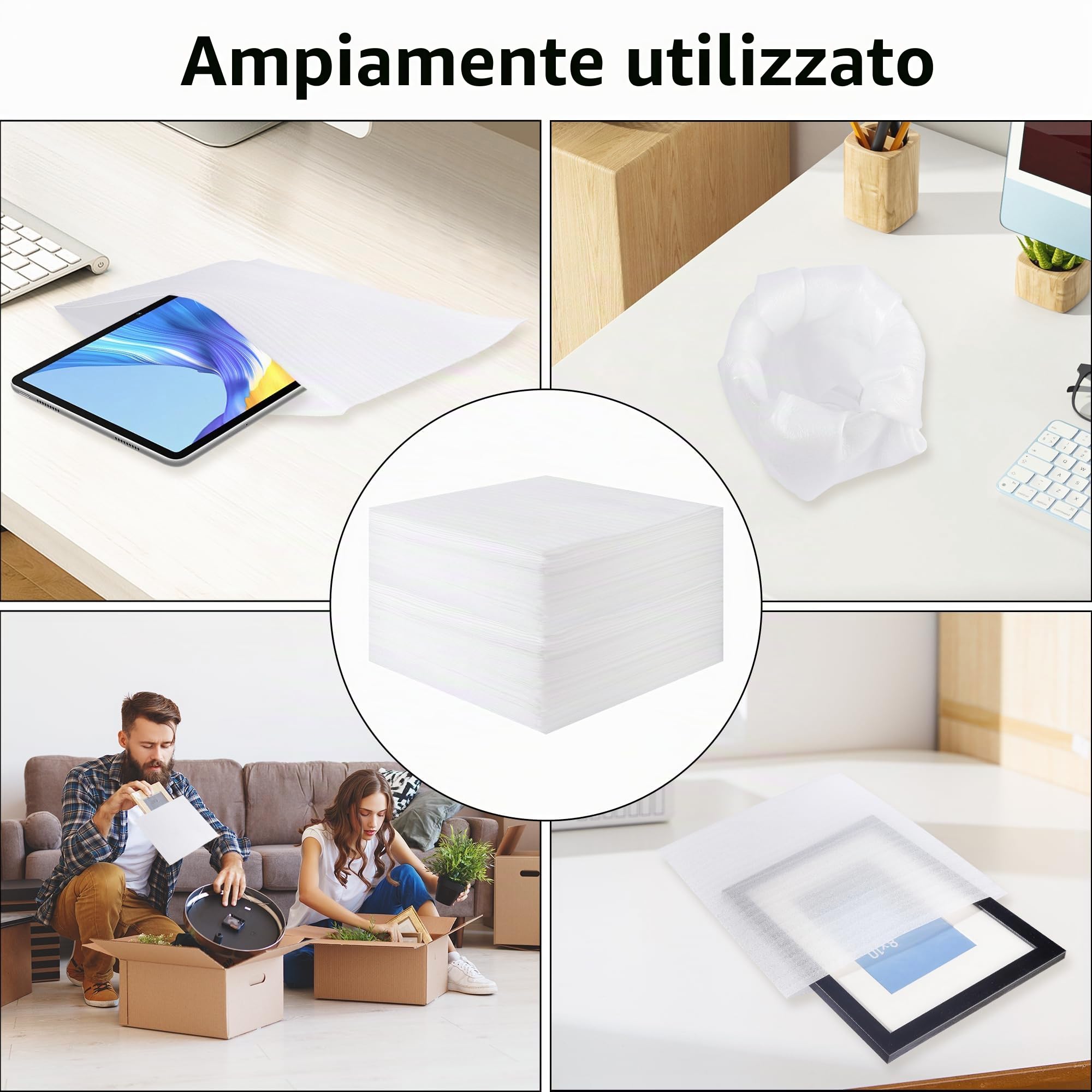 Pezzi Pluriball Imballaggio Fogli Poliuretano Espanso 30 x 30 cm per Spedizioni Trasloco Protezione Fragile
