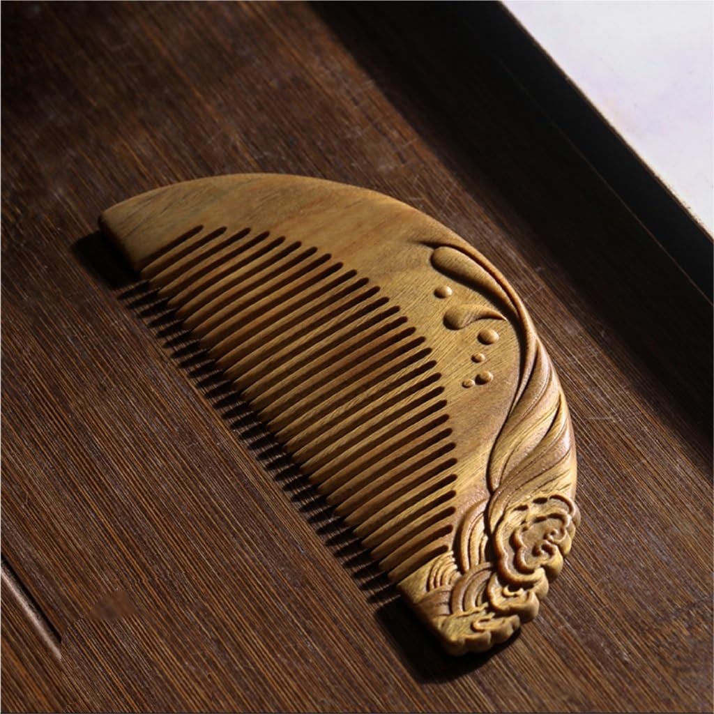 Peruka Grzebień Solid Wood Comb Home Fine Tooth Comb Portable Comb for Wet or Dry Curly, Thin, Thick, Wavy or Straight Hair Duże grzebienie do włosów