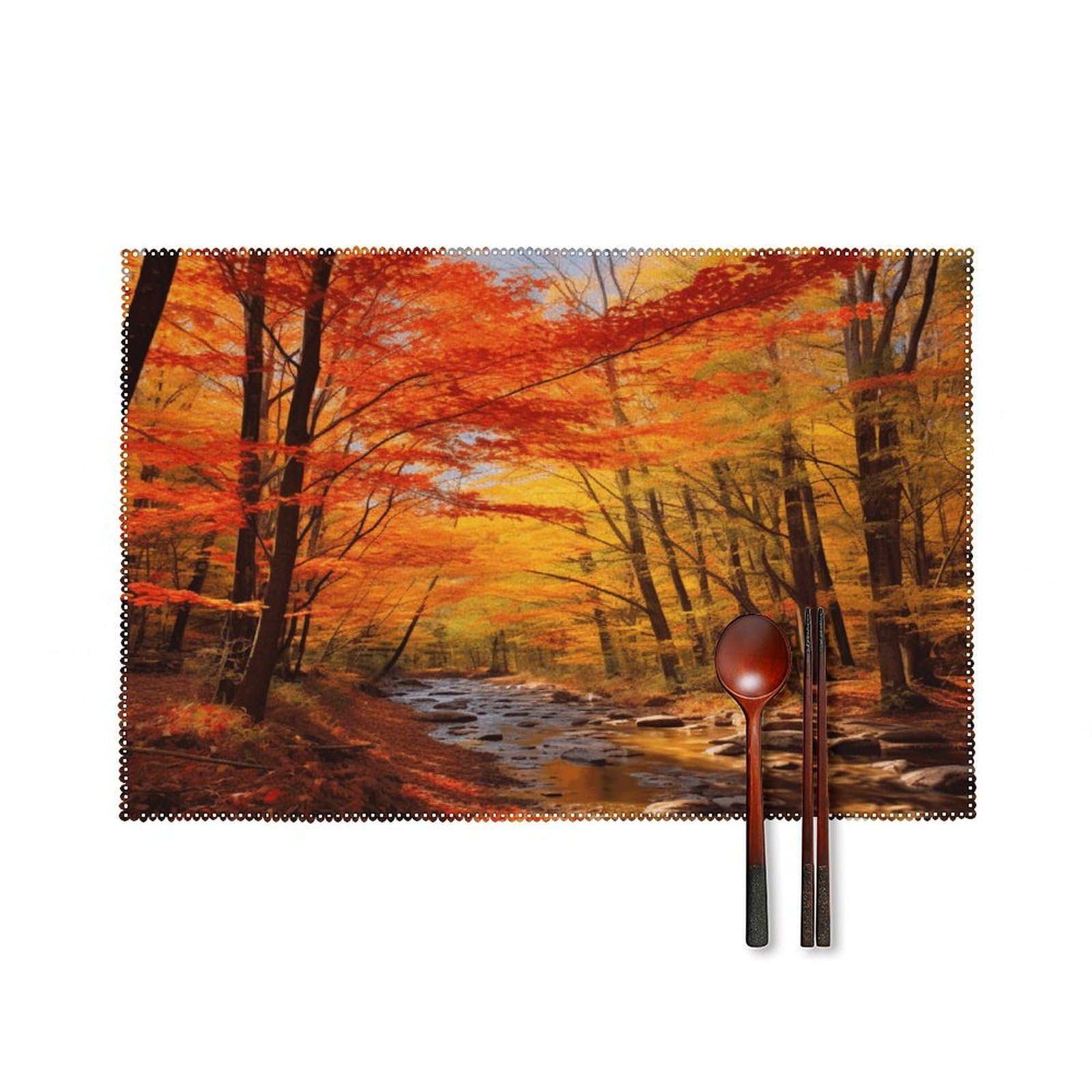 Fodpand Style Fall Foliage Placemats Set Of 4 Place Mats Table Mats