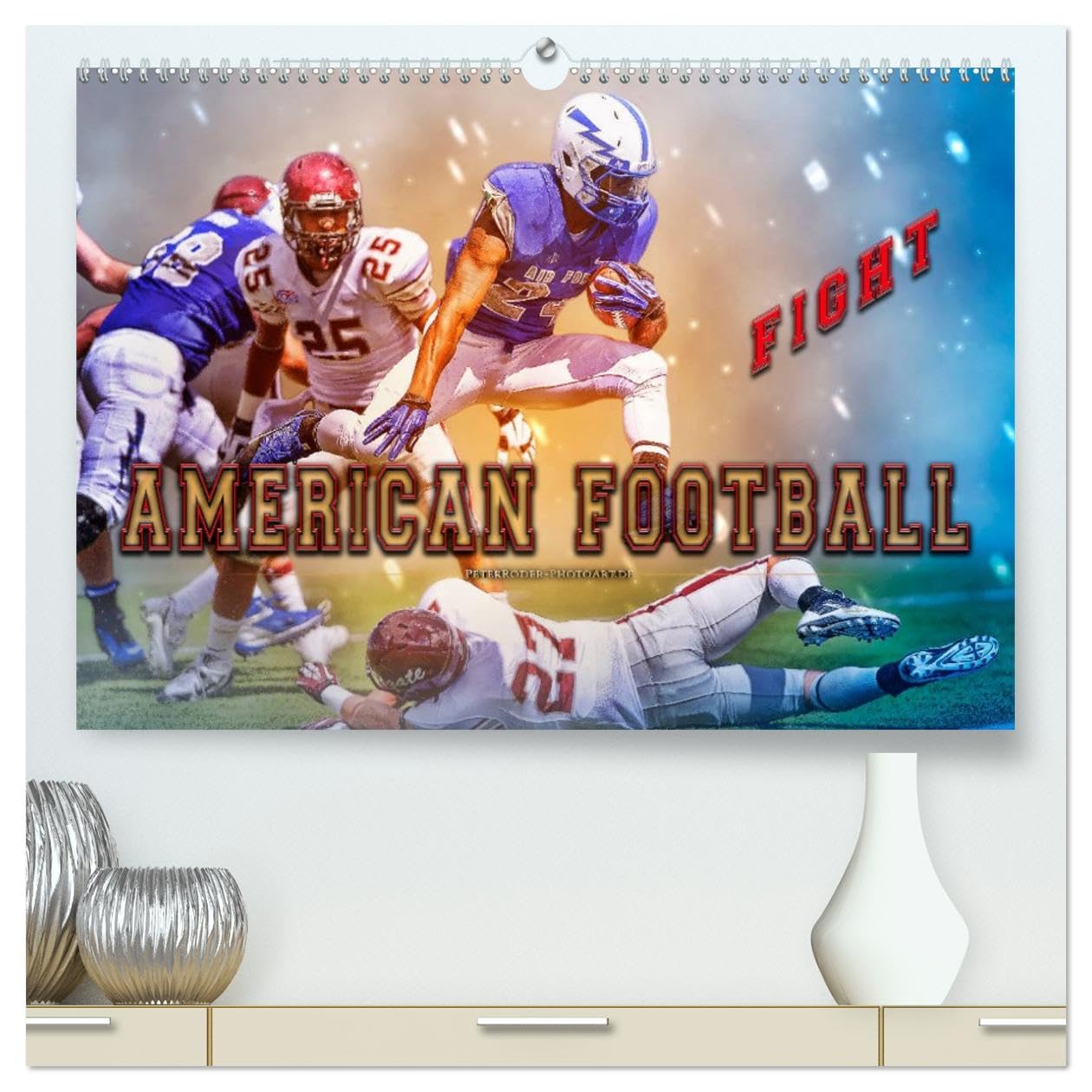 American Football - Fight (hochwertiger Premium Wandkalender 2026 DIN A2 quer), Kunstdruck in Hochglanz: American Football, Teamsport der ... in Wasserfarben-Technik. (CALVENDO Sport)