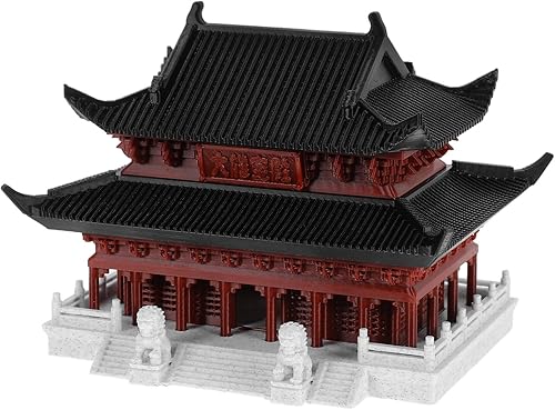 Miniatura 3 de Cabilock Estatua de edificio antiguo de micro paisaje - Modelo de arquitectura oriental, adorno de escritorio, escultura de acuario de pecera
