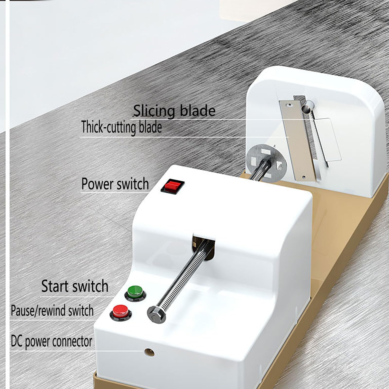 Trituratore elettrico per patate, grattugia da cucina, 2 lame da 1,5 mm/2,5 mm, 3 secondi, patate da 45,4 kg, preparazione rapida per cuochi casalinghi
