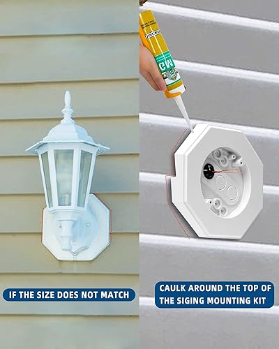 Miniatura 5 de Bloque de montaje de luz lateral de vinilo con caja eléctrica integrada, bloque de montaje eléctrico de vinilo 8141 para luz exterior, ideal para