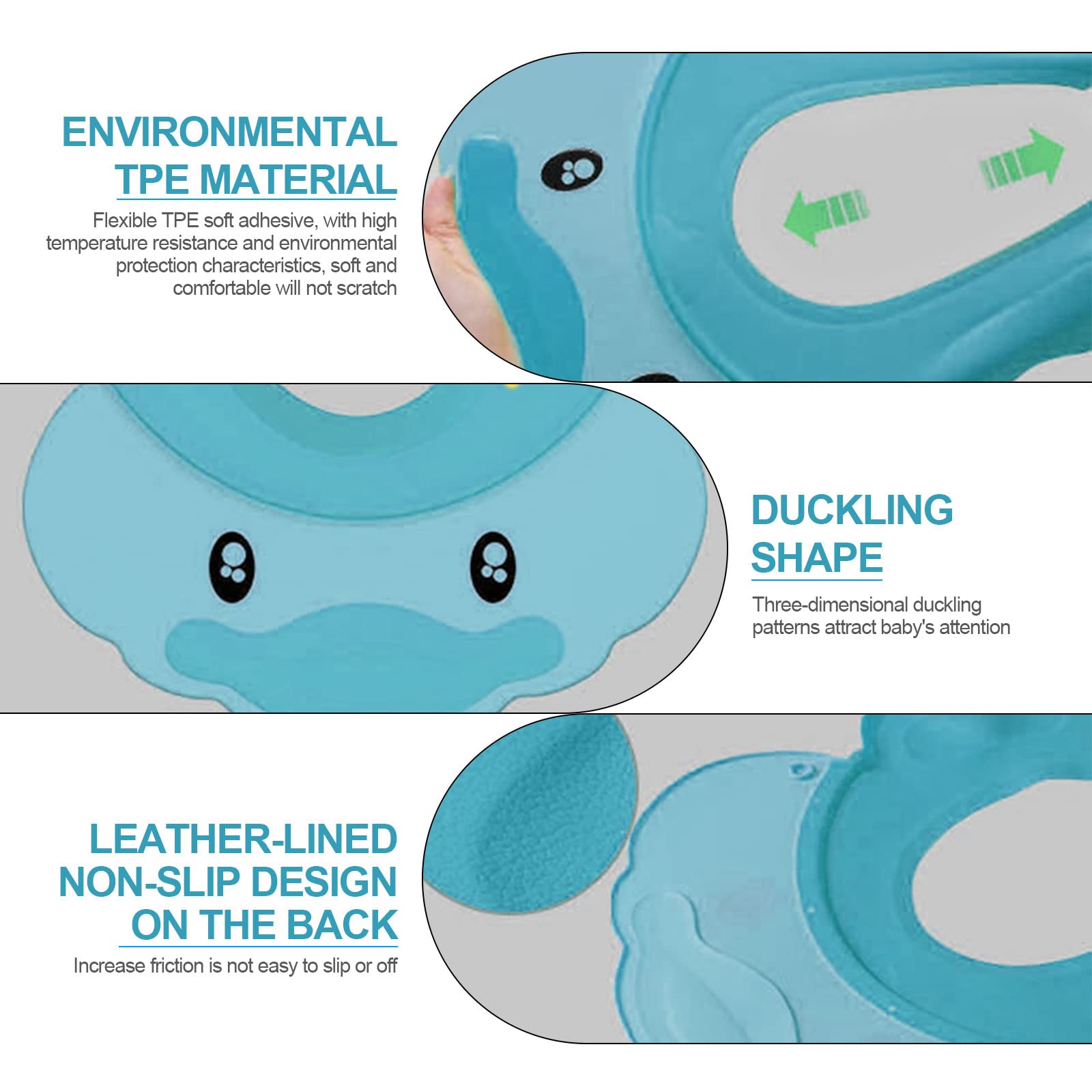 VIKSAUN Bonnet de douche pour enfants, Bonnet de Douche Bébé, Shampoing Chapeau Protégez, Visière Bain Bébé, Protégez les Yeux et Oreilles des Enfants, Réglable Visière Bonnets de Bain