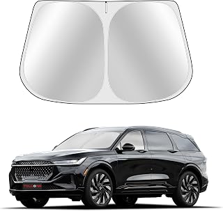 Custom Fit Windshield Sun Shade for Lincoln Nautilus 2024-2025 - Full Coverage, 210T Reflective Fabric, Double-Layer Design - Blocks 99% UV Rays, Keeps Car Cool, Easy to Install and Store