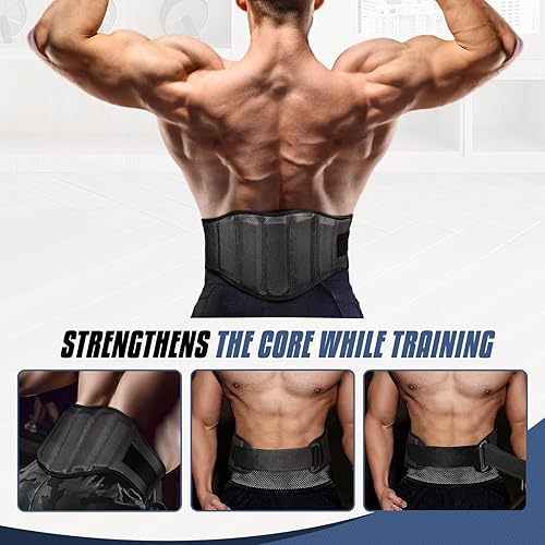 Miniatura 10 de MADOG - Cinturón de levantamiento de pesas, 8 pulgadas, para hombre y mujer, acolchado lumbar y soporte de espalda para sentadillas, entrenamiento