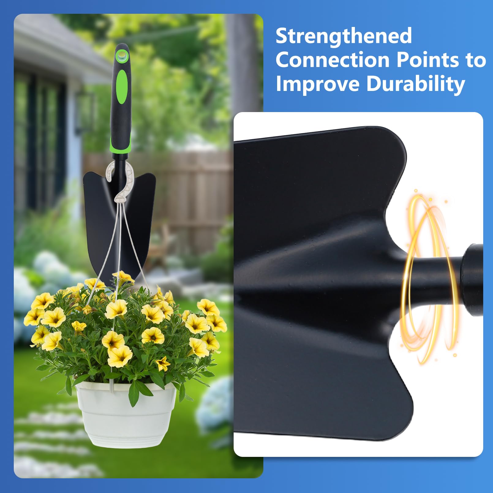 8 Stück Gartenkelle & Handbreite, kleine Gartenschaufel aus Aluminium, Robuste Handschaufel und Blumenkelle für Pflanzen, Umpflanzen und Jäten(14 x 30,5 cm)