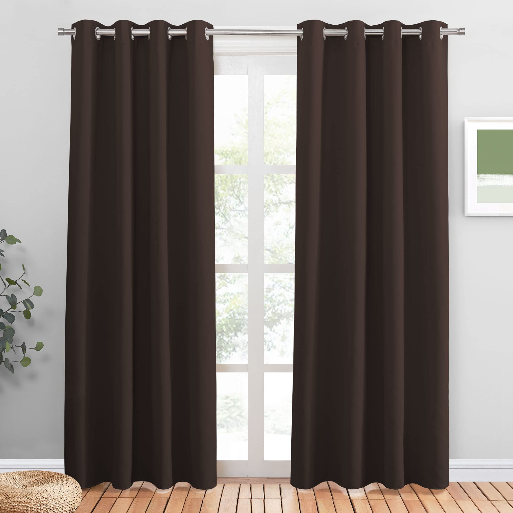 PONY DANCE Tende Oscuranti per Bambini Tenda Termica Isolanti per Interni Moderne Decorazione Blackout Curtains Soggiorno con Anelli 2 Pezzi L 140 x A 220 cm, Marrone