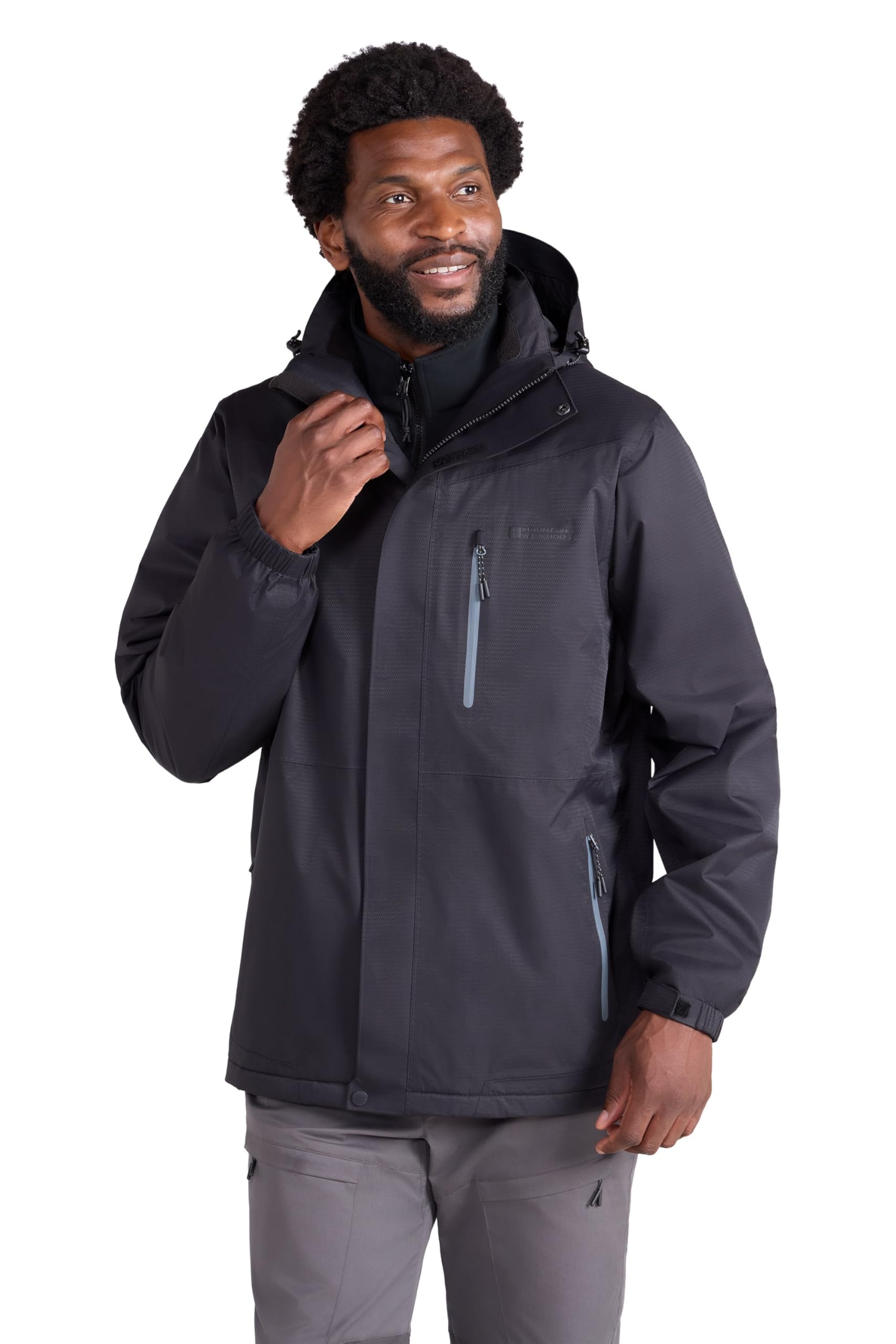 Mountain Warehouse Bracken Extreme Mens 3 in 1 Jacket Black XS