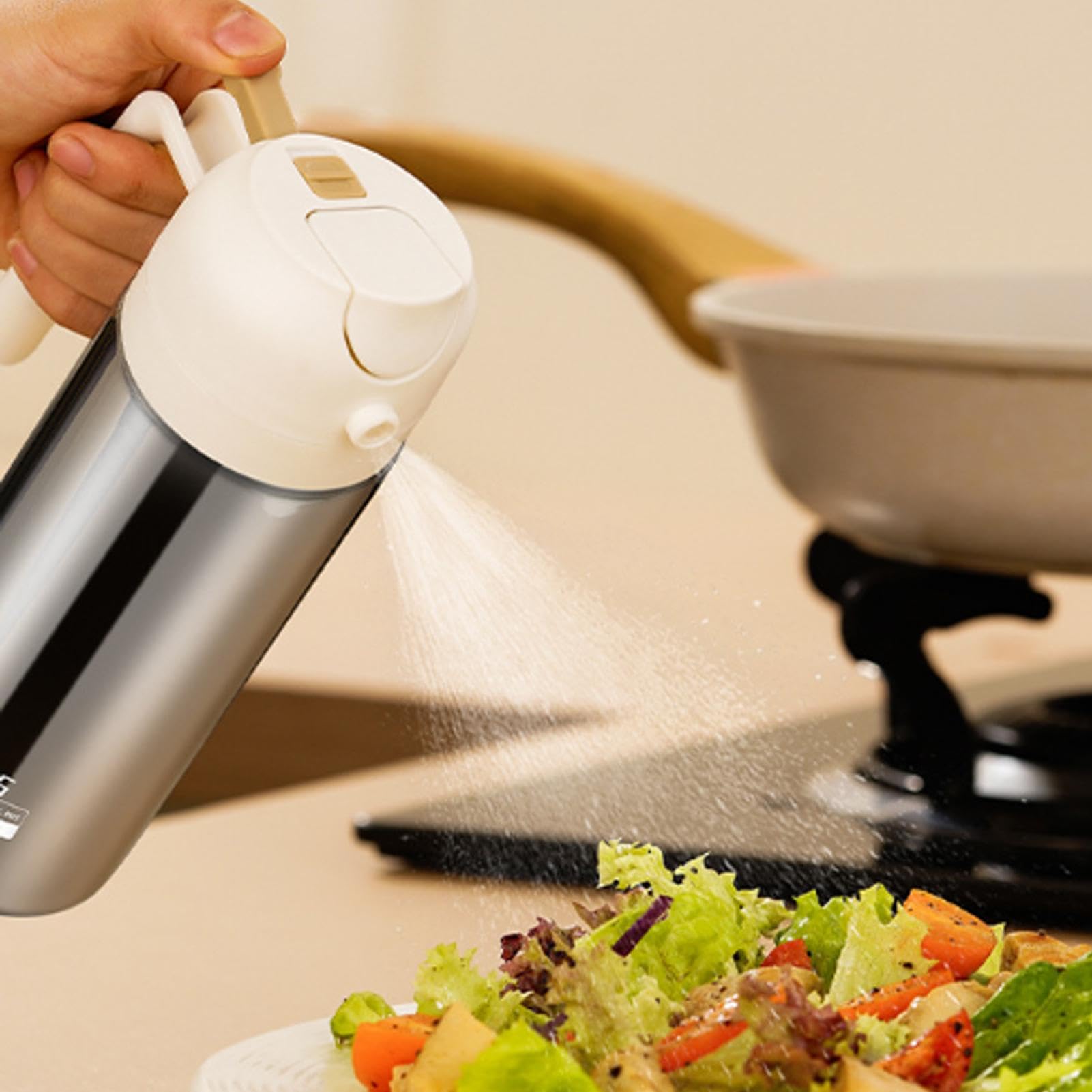 GEDOX Oil Sprayer Dispenser - 2 In 1 Olive Oil Spray Bottle | Stainless Steel Oil Dispenser And Oil Sprayer | Cooking Oil Spray Glass For Salad, BBQ, Roast And Frying, 360ml, OMU4U62M0ZZK0ULNH