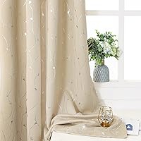 Vista 363 de BGment Room Darkening Curtains 95 Inches Long, Grommet Thermal Insulated Blackout Curtains with Wave Line and Dots Printed for Bedroom, 2 Panels