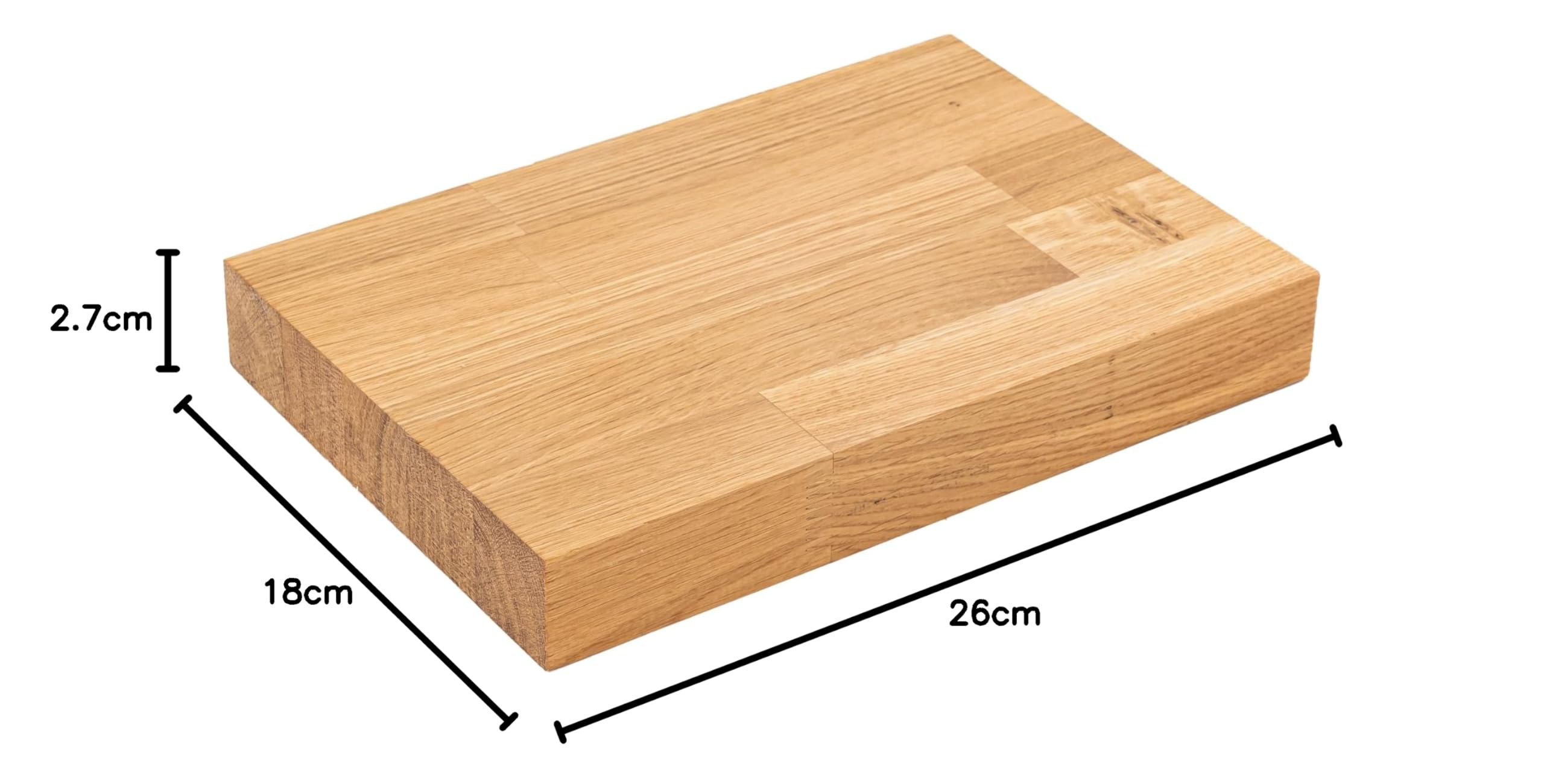 Tabla de cortar roble 2,7 cm 26 x 18 cm (pequeño)