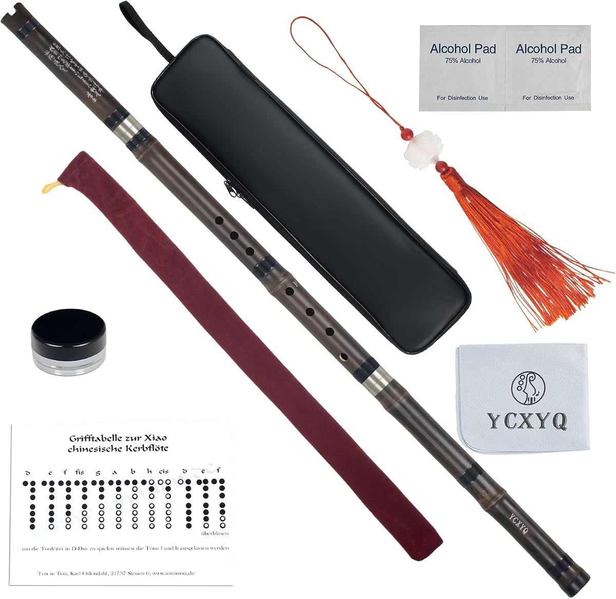 F key - Bamboo Xiao Professional 8 Hole Zizhu Vertical Dongxiao Flute | Handmade Purple Bamboo Xiao Chinese Traditional Musical Instrument Suitable for Beginners Adults Performers