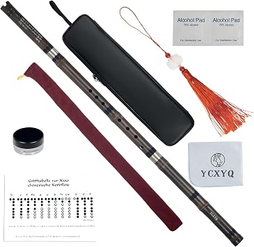 F key - Bamboo Xiao Handmade Professional 8 Holes Zizhu Vertical Xiao Flute Purple Bamboo Xiao Chinese Traditional Musical Instrument Suitable for Beginners Adults
